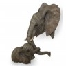 Украшение настенное Elephants, коллекция &quot;Слоны&quot; 60*77*9, Полирезин, Серо-коричневый