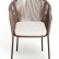 Плетеный стул "Лион" из роупа, каркас стальной коричневый, роуп коричневый, ткань бежевая