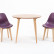Стол Монте К 100 натур со стульями Сашш натур фиолетовый