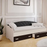 Кровать Софа-7\8, с мягкой накладкой (900х2000) лдсп Венге/белый (кожз Белый)