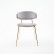 Дизайнерский стул FIT серый, основание золото