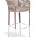 Барный стул "Марсель" из роупа, каркас стальной белый, роуп бежевый, ткань бежевая 