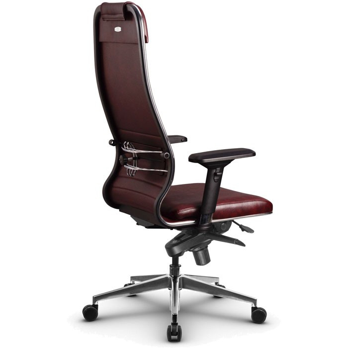 Кресло для руководителя Метта L 1m 38K2/4D темно-бордовый, NewLeather, мультиблок, крестовина алюминий