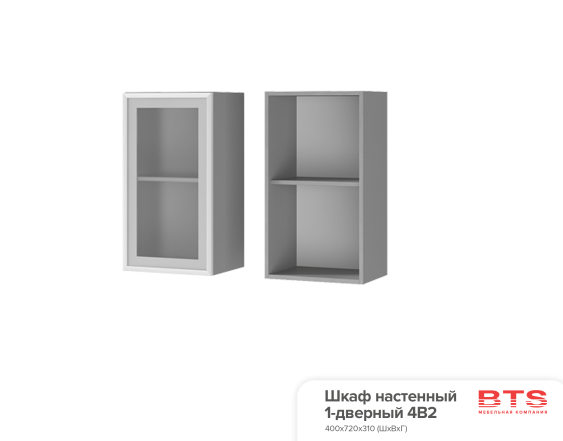 4В2 Шкаф настенный 1-дверный со стеклом Арабика