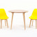 Стол Монте К 100 натур со стульями Сашш натур жёлтый