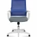 Кресло офисное / Бит LB / белый пластик / синяя сетка / темно серая ткань