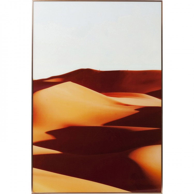 Картина в рамке Desert Shadow, коллекция "Тени пустыни", ручная работа 120*80*3, Бумага, МДФ, Стекло, Алюминий, Коричневый