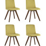Комплект из четырех стульев Stool Group MARTA зеленые экокожа, массив гевеи