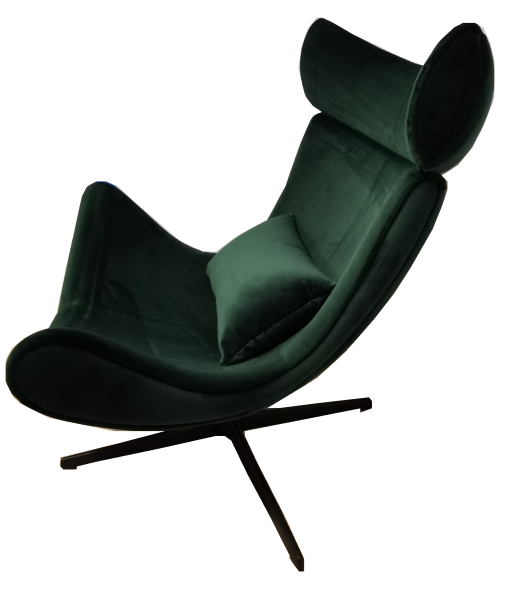 Кресло Imola с подушкой, зеленый бархат