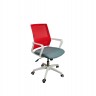 Кресло офисное / Бит LB / белый пластик / красная сетка / темно серая ткань