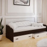 Кровать Софа-7, с мягкой накладкой (800х2000) лдсп Венге/белый кожз