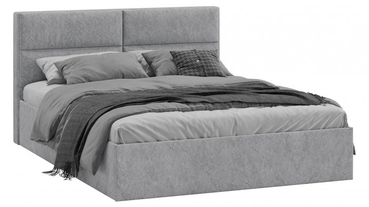 Кровать с ПМ «Глосс» Тип 1 (с подъемным механизмом) с заглушиной (Микровелюр Wellmart Silver)