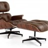 Кресло Eames Lounge Chair &amp; Ottoman Premium состаренная кожа