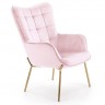 Кресло для отдыха HALMAR CASTEL 2 (золотой - светло-розовый)