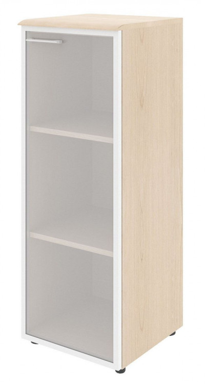 Шкаф колонка с стеклянной дверью в алюминиевой раме (R) и топом WMC 42.7(R) Бук Тиара 432х432х1184 W