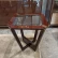 Приставной столик отделка 735 глянцевый шпон ореха, 725 глянцевый шпон темного ореха, M02 латунь, стекло HD.ST.CA.85