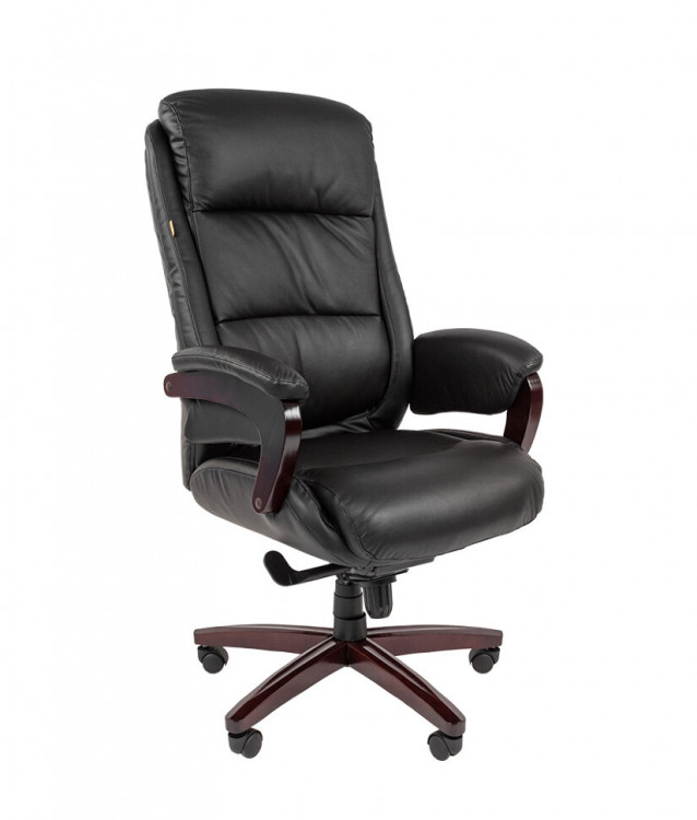 Офисное кресло СН 404, Россия кожа+PU, черн.