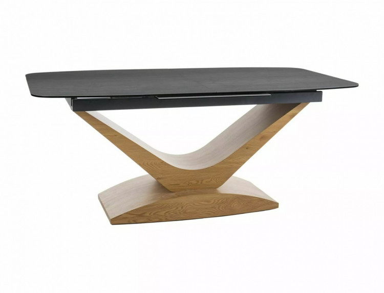 Стол обеденный Signal DOLCE Ceramic 180 раскладной (Pietra Di Savoia серый/дуб)