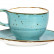 Чайная пара Samold ХОРЕКА БИРЮЗА, набор чайный (2) чашка 250мл + блюдце 160х150мм, индивид.упаковка - гофрокороб