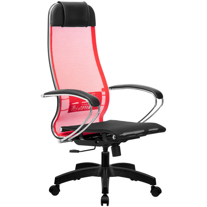 Кресло для руководителя Метта B 1m 4/ K131 (Комплект 4) красный, сетка, крестовина пластик