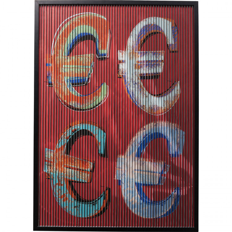 Картина в рамке Currency Euro, коллекция "Знак Евро" 83*118*4, Бумага, Стекло, Полистирол, МДФ, Мультиколор