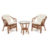 ТЕРРАСНЫЙ КОМПЛЕКТ &quot; NEW BOGOTA &quot; (2 кресла + стол) /с подушками/ ротанг, кресло 61х67х78,5 см, диаметр стола 50см, coco brown (коричневый кокос)