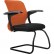 Кресло для посетителя Метта SU-M-4/подл.160/осн.008 оранжевый, сетка/ткань