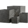 Кашпо TREEZ Effectory - Stone - Куб - Тёмно-серый камень 41.3321-01-064-GR-50