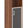 Шкаф-колонка средняя с малой стеклянной дверью в AL-рамке B 421.4(R) Орех Даллас 475х450х1286 BORN