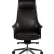 Кресло офисное / Бордо / темно коричневая кожа / алюминий крестовина