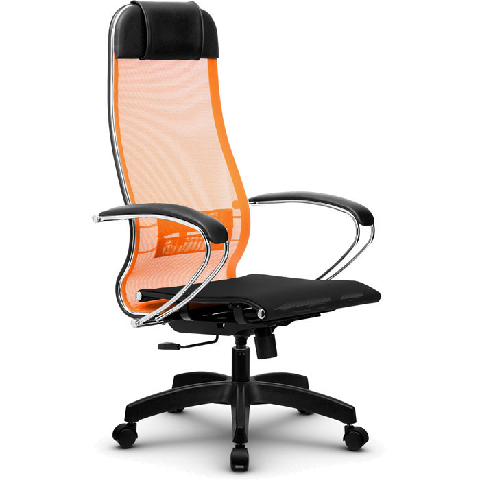Кресло для руководителя Метта B 1m 4/ K131 (Комплект 4) оранжевый, сетка, крестовина пластик