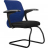 Кресло для посетителя Метта SU-M-4/подл.160/осн.008 синий, сетка/ткань