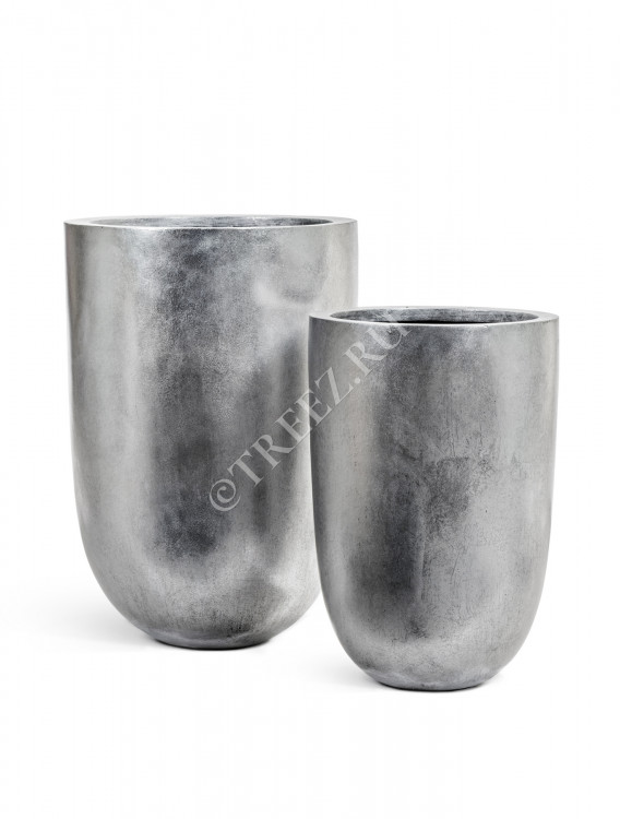 Кашпо TREEZ Effectory - Metal - Высокая конус-чаша - Серебро 41.3317-04-015-SLV-67