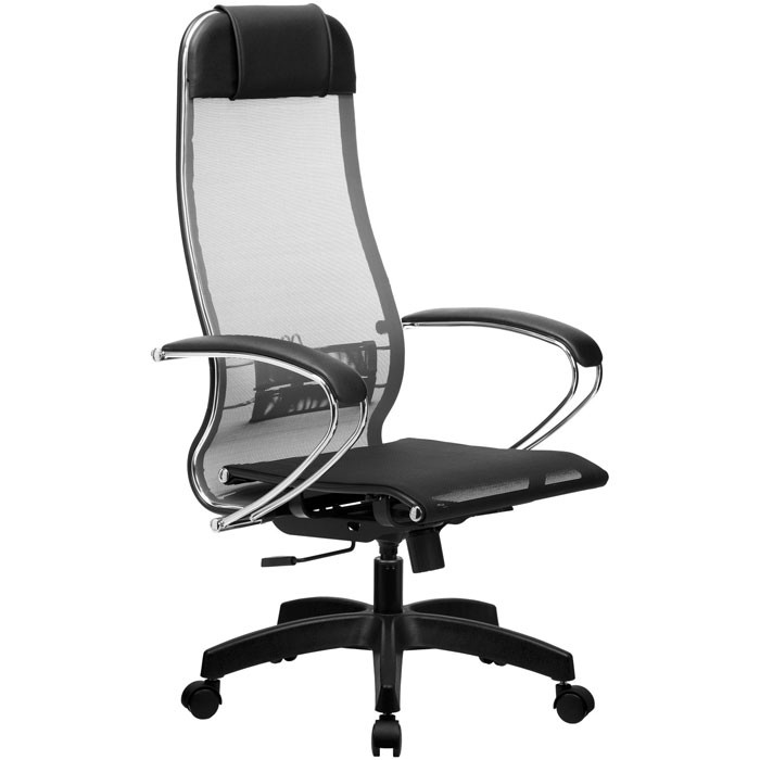 Кресло для руководителя Метта B 1m 4/ K131 (Комплект 4) серый, сетка, крестовина пластик