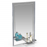 Зеркало 123М2 серебро куб голубой, ШхВ 45х73 см., зеркало для ванной комнаты, две полочки