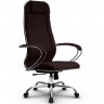 Кресло для руководителя Метта B 1m 32P/K127 (Комплект 29) Pilot темно-коричневый, ткань Bahama, крестовина хром