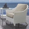 Кресло Malta отделка искусственный ротанг белого цвета, ткань подушек лен цвета шампань SL.ACH.SK.84  SL.ACH.SK.84