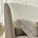 Кровать с решеткой отделка жемчужный белый лак, ткань Tiffany-01