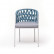 "Диего" стул плетеный из роупа, каркас из стали светло-серый (RAL7035) шагрень, роуп бирюзовый круглый, ткань светло-серая