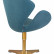 Кресло дизайнерское DOBRIN SWAN, синяя ткань IF6, золотое основание