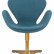 Кресло дизайнерское DOBRIN SWAN, синяя ткань IF6, золотое основание