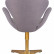 Кресло дизайнерское DOBRIN SWAN, серая ткань IF11, золотое основание