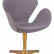 Кресло дизайнерское DOBRIN SWAN, серая ткань IF11, золотое основание