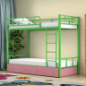 Двухъярусная кровать Ницца Зеленый ящики Розовый