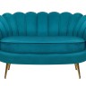 Диван Дизайнерский диван ракушка  Pearl double marine velvet сине-зеленый