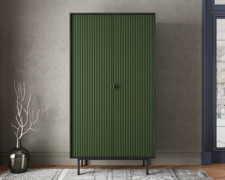 Шкаф четырьмя дверками "Emerson" арт EM09/green/L