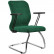 Кресло для посетителя Метта SU-Mr-4/подл.000/осн.008 зеленый, велюр, полозья