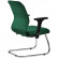Кресло для посетителя Метта SU-Mr-4/подл.000/осн.008 зеленый, велюр, полозья