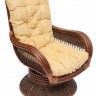Кресло-качалка &quot;ANDREA Relax Medium&quot; /с подушкой/ Pecan Washed (античн. орех), Ткань рубчик, цвет кремовый