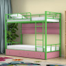 Двухъярусная кровать Ницца Зеленый ящики полка Розовый
